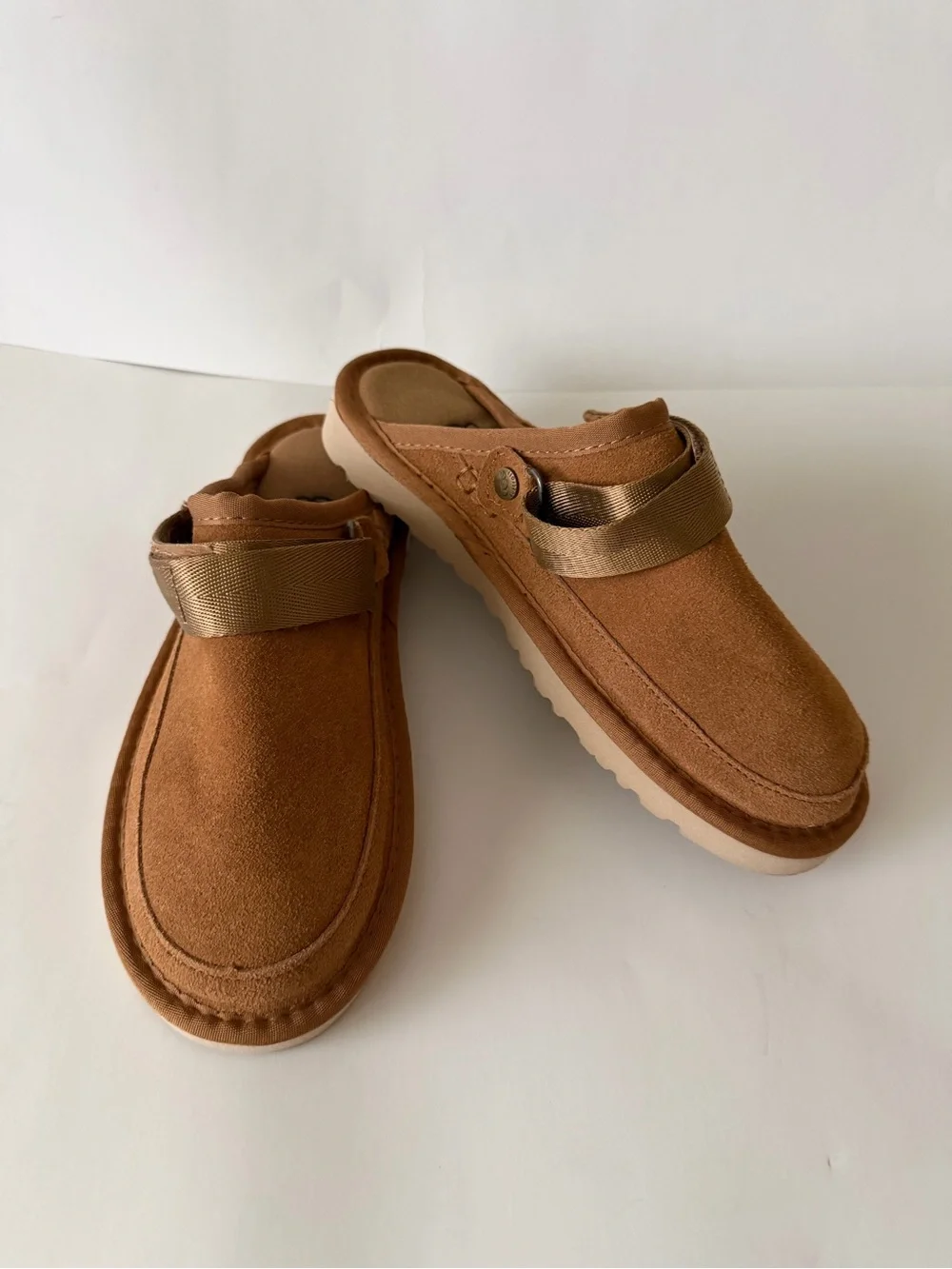 UGG Chestnut Brown Suede Slip-On Clogs